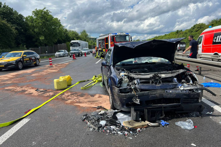 Verkehrsunfall mit drei Verletzten auf A3 bei Sankt Augustin