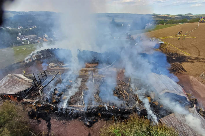 Das Gebäude wurde bei dem Brand vollkommen zerstört.