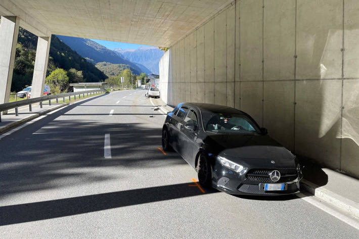 Kollision kurz nach der Grenze bei Bregaglia