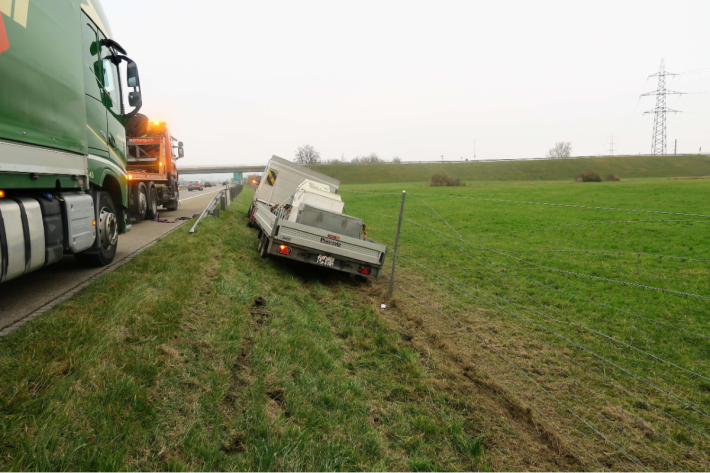 Beim Unfall in Benken SG auf der A3 wurde niemand verletzt.