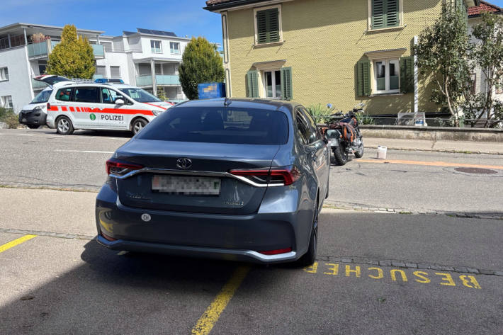 Der Motorradlenker stürzte bei der Kollision zu Boden.