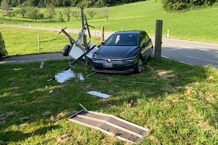 Bei dem Unfall entstand Sachschaden