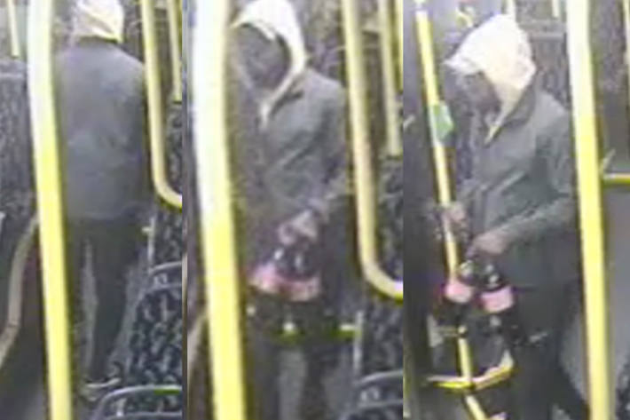 Fotos der Überwachungskamera aus dem öffentlichen Nahverkehr.