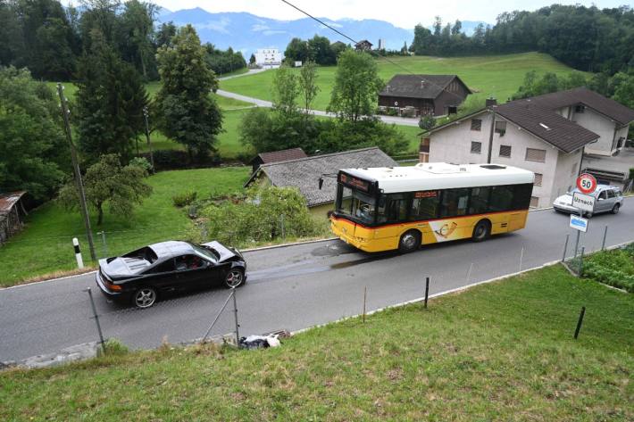 In Uznach SG kam es zu einem Verkehrsunfall.