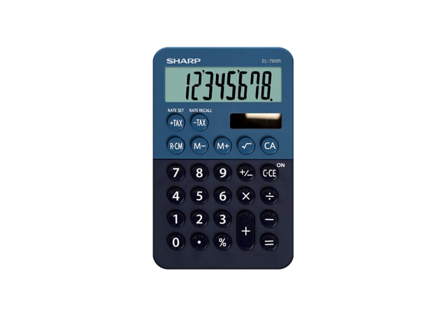 8 Digit Pocket Calculator with Twin Power - Blue