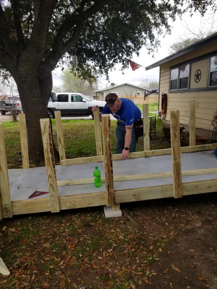 Volunteer working on ramp