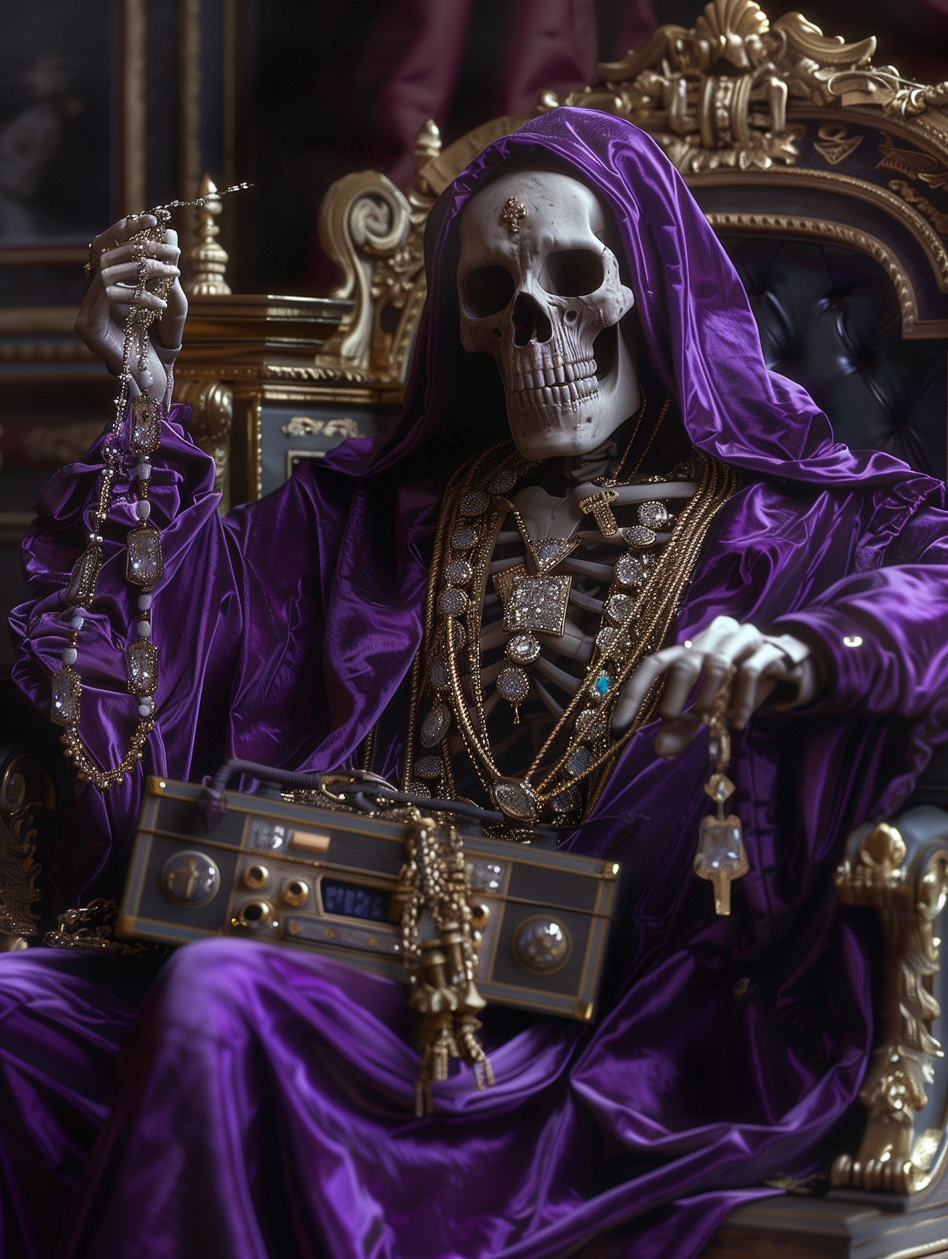 icyou520 a grim reaper in a luxurious purple velvet robe with a 33216e96 abd4 4fb4 8893 f5f40f31a27a