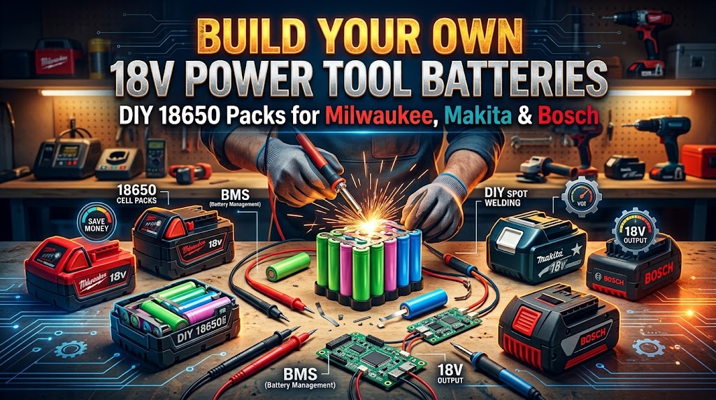 Build Your Own 18V Power Tool Batteries: DIY 18650 Packs for Milwaukee, Makita & Bosch