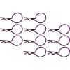 Purple bent Body Clips 28.1mm long 1.3mm wire (10) photo