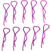 Purple bent Body Clips 43mm long 1.5mm wire (10) photo