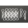 Silver bent Body Clips 17.3mm long 1mm wire (10) photo