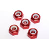 M4 Aluminum Locknuts with Nylon Inserts (5)(Red) photo