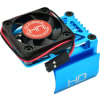 Clip-On Motor Heat Sink W/ Fan and Adj. Mount (Tamiya Blue) photo