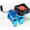 Clip-On Two-Piece Motor Heat Sink W/ Fan (Tamiya Blue) photo