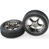 Front Assembled Ribbed Tires/Wheels (2) - Traxxas Bandit photo
