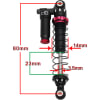 Black 80mm Adjustable Piggyback Shocks UTB18 photo