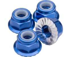 M4 Flanged & Serrated Aluminum Locknuts Dark Blue 4 Pieces photo