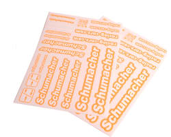 Schumacher Decal Sheet - Neon Orange - Pk2 photo