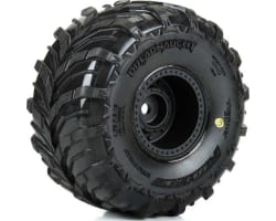 Dreadnaught Mounted Black Wheel F/R 4 for Arrma Gorgon/Quake Gro photo