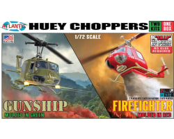 Huey Chopper 2 Pack Fire Fighter and Gunship 1/72 photo