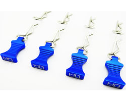 Blue bent EZ-Pull Body Clips 21.1mm long 1mm wire (4) photo