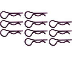 Purple bent Body Clips 28mm long 1.4mm wire (10) photo