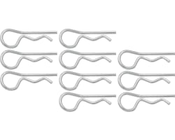 Silver bent Body Clips 26.7mm long 4.3mm wire (10) photo