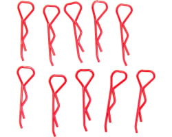 Red bent Body Clips 23.3mm long 1.2mm wire (10) photo