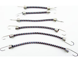 1:10 Scale elastic cord Set (6) Black W/ Blue Orange photo