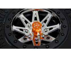 Aluminum Wheels Nut Caps and M4 Nuts (Orange)(4) - Flat Head photo