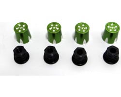 Aluminum Wheels Nut Caps and M4 Nuts (Green)(4) - Flat Head photo