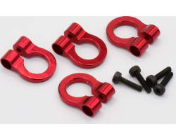 1:10 Scale Aluminum Red Tow Shackle D-Rings (4) photo