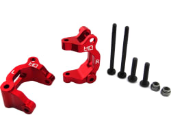 Aluminum Aluminum Caster RED W/King Pins - ARRMA 2WD photo