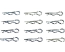 Silver bent Body Clips 17.3mm long 1mm wire (10) photo