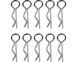 Silver bent Body Clips 23mm long .93mm wire (10) photo