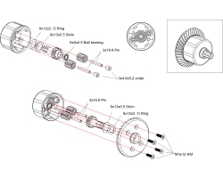 Steel Helical Diff Ring/Pinion - BLX 3S 4S photo