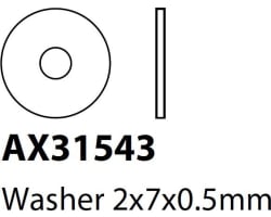 AX31543 Washer 2x7x.5mm 10 photo