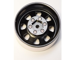 Black Steel 1.9 Beadlock 6-Lug Wagon Wheels 12mm Hex (4) photo