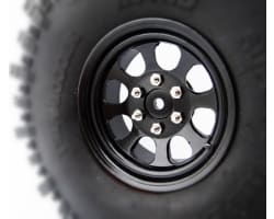 Black Steel 1.9 Beadlock 6-Lug Wagon Wheels 12mm Hex (4) photo