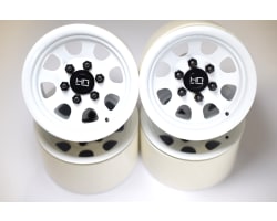 White Steel 2.2 Beadlock 6-Lug Wagon Wheels 12mm He photo