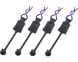 Purple bent Body Clips 22.3mm long 1.2mm wire (4) photo