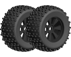 Off-Road 1/8 Monster Truck Tires - Gripper - Glued On Black Rims photo