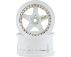 Drift Element 5 Spoke Drift Wheels (Triple White w/Gold Rivets) photo