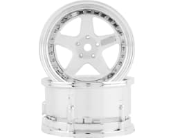 Drift Element 5 Spoke Drift Wheels (White & Chrome) (2) photo