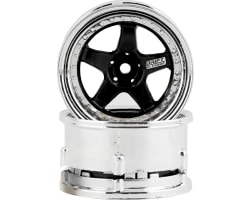 Drift Element 5 Spoke Drift Wheels (Black & Chrome) (2) photo