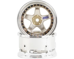 Drift Element 5 Spoke Drift Wheels (Gold & Chrome w/Gold Rivets) photo