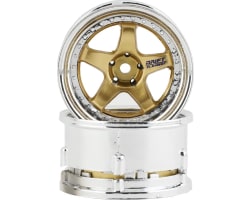 Drift Element 5 Spoke Drift Wheels (Gold & Chrome) (2) photo