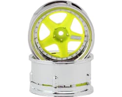 Drift Element 5 Spokes Drift Wheel (Yellow w/Chrome Lip & Rivets photo