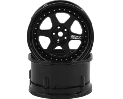 Drift Element 6 Spoke Drift Wheels (Triple Black w/Silver Rivets photo