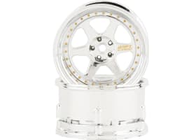 Drift Element 6 Spoke Drift Wheels (Triple Chrome W/Gold Rivets) photo